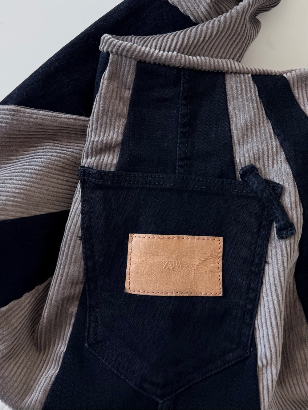 OOAK Handmade Upcycled Zara Denim Velvet Patchwork Hobo Shoulder Bag - Picture 3 of 10